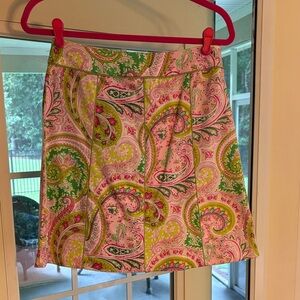 Chadwicks Pink and Green Paisley A-Line Skirt